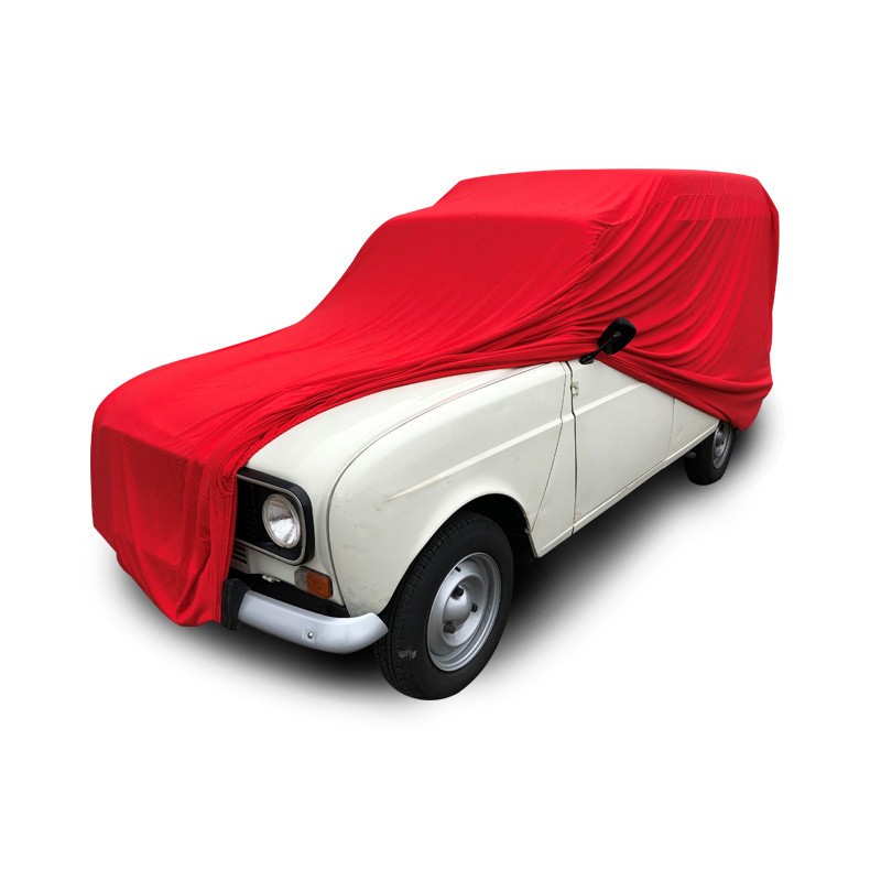 Bâche Coverlux+ rouge sur mesure pour fourgonnette Renault 4L F6 1978-1985