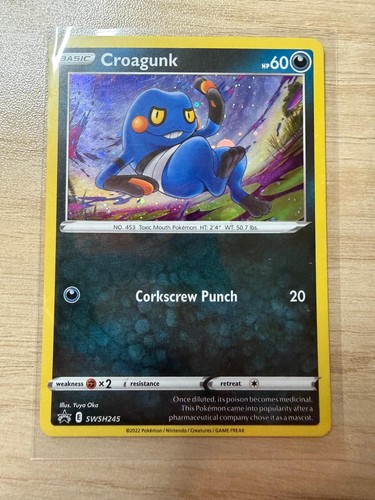 Croagunk (Cosmos Holo) SWSH245 Promo Sword & Shield Promo Pokemon Lightly Played