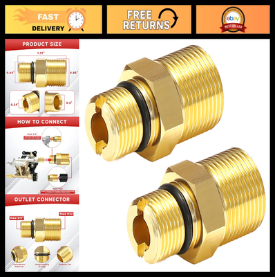 #ad Gas Pressure Washer Water Outlet Fitting M22 Male to 3 8quot; Adapter 2 Pack $26.99