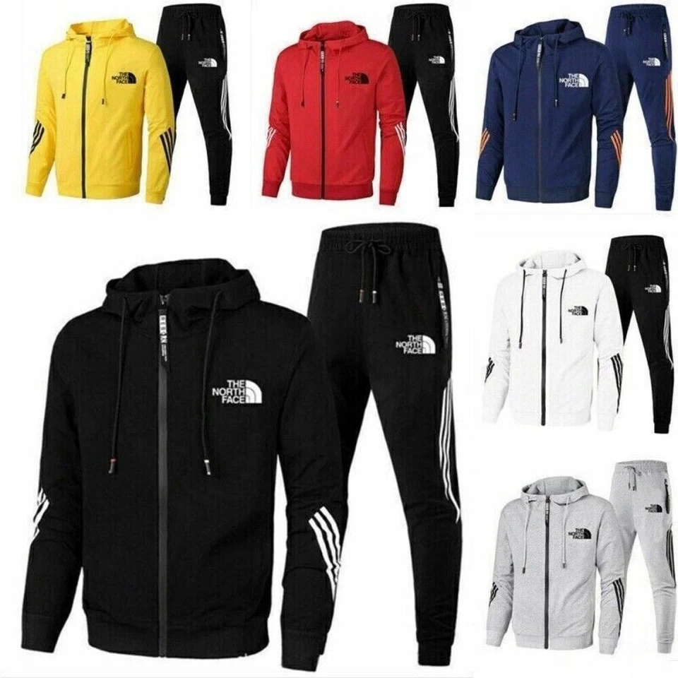 2025 UK North Mens Tracksuit Full Set Long Sleeve Hoodie Top and Jogging Bottoms - Image 3 of 4