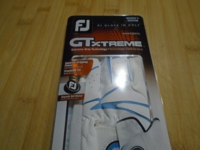 NEU LLH FJ GT XTREME GOLFHANDSCHUH ~ GRÖSSE ~ MEDIUM ~ WEISS/BLAU ~ KOSTENLOSER UK-VERSAND