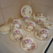 Royal Sutherland HM Bone China Floral Teaset  15 pieces 