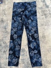 JoyLab Joy Lab Women Active Pants Blue Floral Leggings Crop 24" Mid Rise Size S