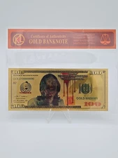  $100 Terrifier Full Color Note Novelty 24K Gold Plated Bill XX037