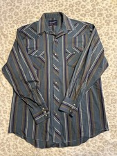 wrangler long sleeve pearl snap Men s Sz 16 1/2x37 Long Tails T11