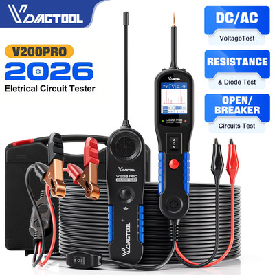 V200 Pro 2 in 1 Automotive Power Circuit Probe Tester Wire Break Finder 12V 24V 