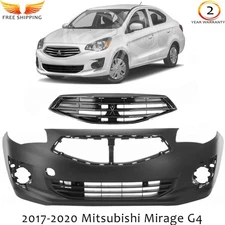 Front Bumper Cover Paintable & Grille Kit For 2017-2020 Mitsubishi Mirage G4