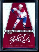 2025 Upper Deck The Cup Michael Matheson Color Coded Autograph Silver Ink /35 Ca