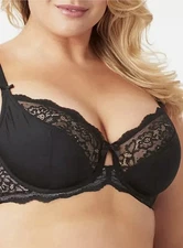 OLGA Flirty UNLINED UNDERWIRE Bra Women’s 40C Black Full Figure Lace #GI9711A