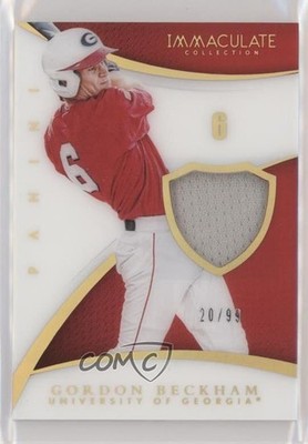 2015 Panini Immaculate Collegiate Numbers Memorabilia 20/99 Gordon Beckham 7m3