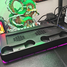 PS5 / PS5 Slim Cooling Stand Black Plastic w/ Cooling Fan LED Indicator