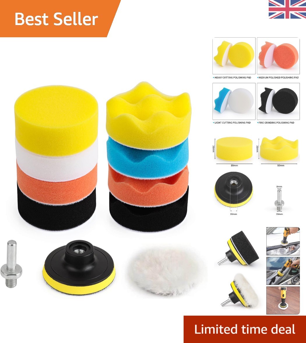 High-Quality 3Inch Polishing Pads - 11Pcs Sponge Buffing Kit for Professionals