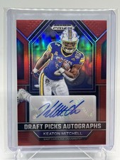 2023 Prizm Draft Picks Red Prizm Keaton Mitchell Auto /199 Ravens LA Chargers