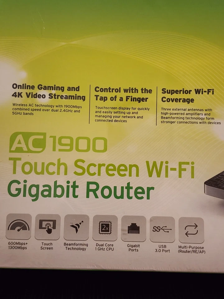 TP-Link AC1900 Touch Screen Wi-Fi Gigabit Router Model P5 4K Streaming New - Image 2 of 4