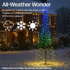 2.4m Outdoor RGB LED Cone Tree Modern Outdoor Xmas Display App & Remote Control
