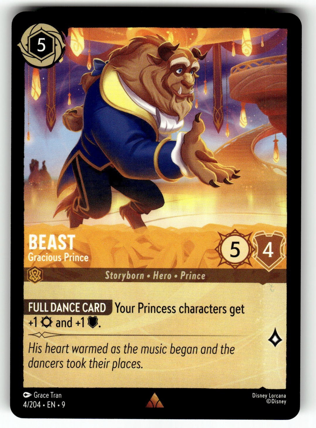 Disney Lorcana Fabled Card 4/204 Beast - Gracious Prince