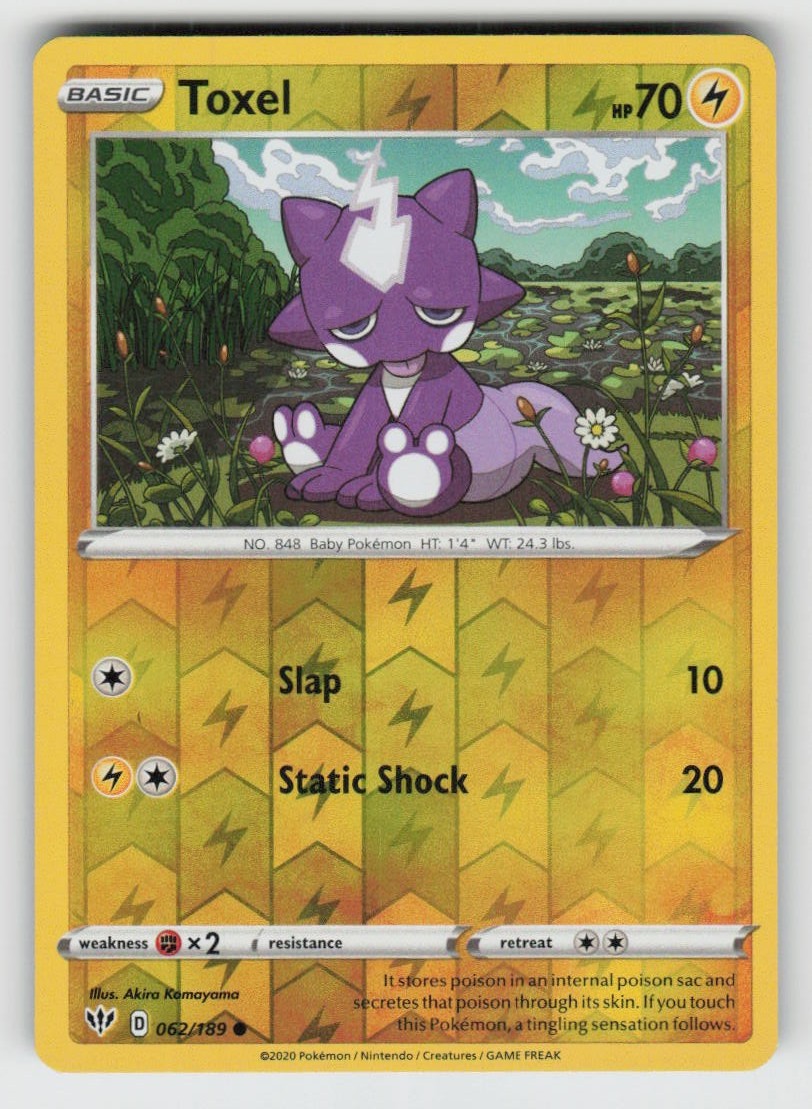 Reverse Holo Toxel 062/189 Common Darkness Ablaze Near Mint