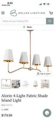 Alorin 4-Light Linear Chandelier, Natural Brass -