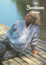 Ladies Aran Sweater Knitting Pattern Copy Sunbeam 960 Size 34 - 40 ins