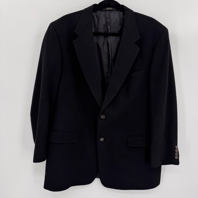 Black Men's Blazer 100% Italian Cashmere Made in the USA Hart Schaffner Marx 44