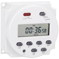 Digital LCD Timer Switch, DC/AC 12V 16Amp, Programmable, 28 Scheduled Times