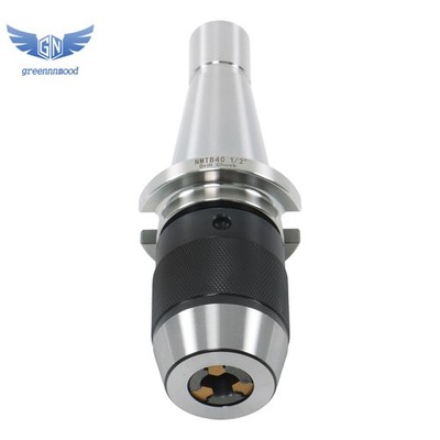 1/32-1/2'' Capacity Precision NMTB40 Keyless Drill Chuck Integral Shank 5/8-11