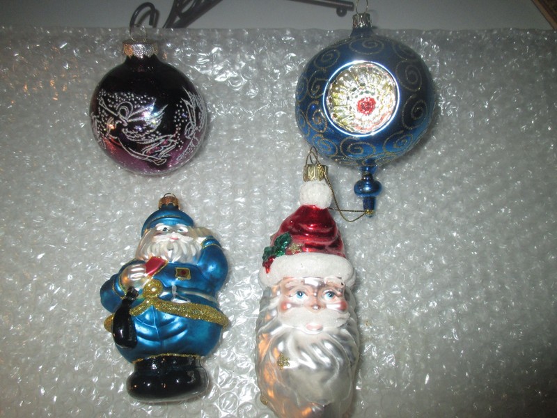Vintage GERMANY triple indent Lao Mai Santa Moon Face Christmas Ornament Rauch