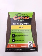 2 Gator Sanding Sponges Fine 4644-05 3" x 4" x 1" shipped from USA