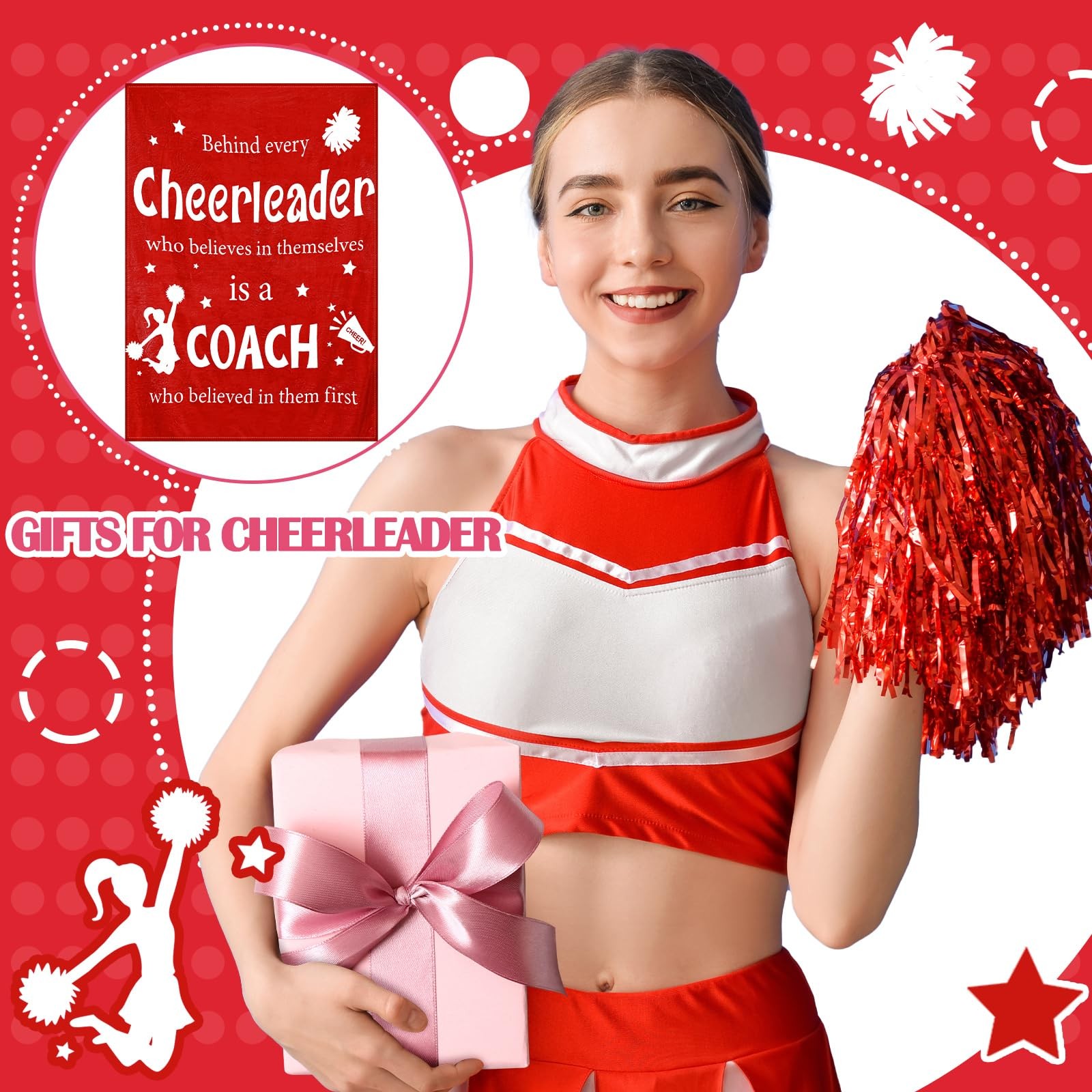 Cheer Coach Gift for Women 40'' x 50'' Cheerleader Blanket Cheerleading Appre... thumbnail 5