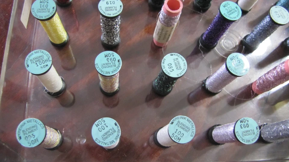 Kreinik Metallic Embroidery Threads Lot Of 40 with case! - Image 4 of 4