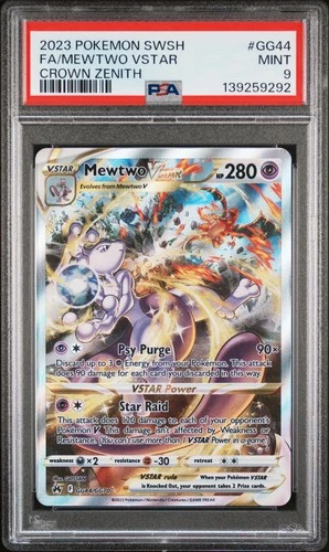 Mewtwo Vstar GG44/GG70 PSA 9 Sword Shield Crown Zenith Pokemon Card Game