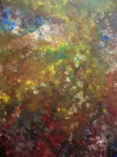 VINTAGE ABSTRACTION JOHN HILL, EXPRESSIONIST OIL ABSTRACT MODERNISM MODERN ART