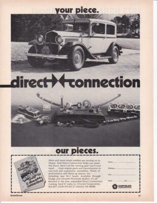 1977 Mopar Direct Connection Print-Ad/ 1932 Plymouth Sedan Street Rod