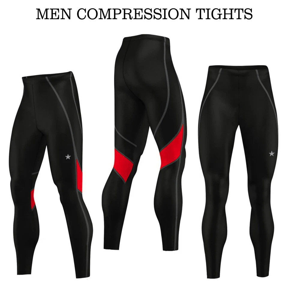 Mens Compression Trouser Rash Guard Base Layer Compression Tights Gym Yoga Pants - Image 4 of 4