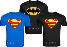  BATMAN & SUPERMAN shirt men's size Classic LOGO ADULT T-SHIRT 