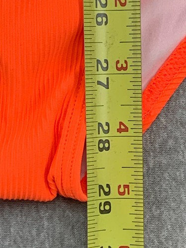 My Charmo Textured Ribbed One Piece Swimsuit Womens size Large Neon Orange Tummy - 第 15/15 張圖片