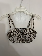 Womans M Bikini Top Animal Print Leopard Swimsuit Too NWOT