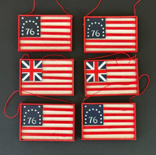 Vintage 4th of July Flag Ornaments set of 6 Midwest