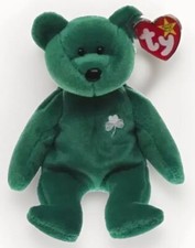 Irish Beanie Baby ERIN St. Patricks Day Bear Born March 17 1997 NWT Rare Retired