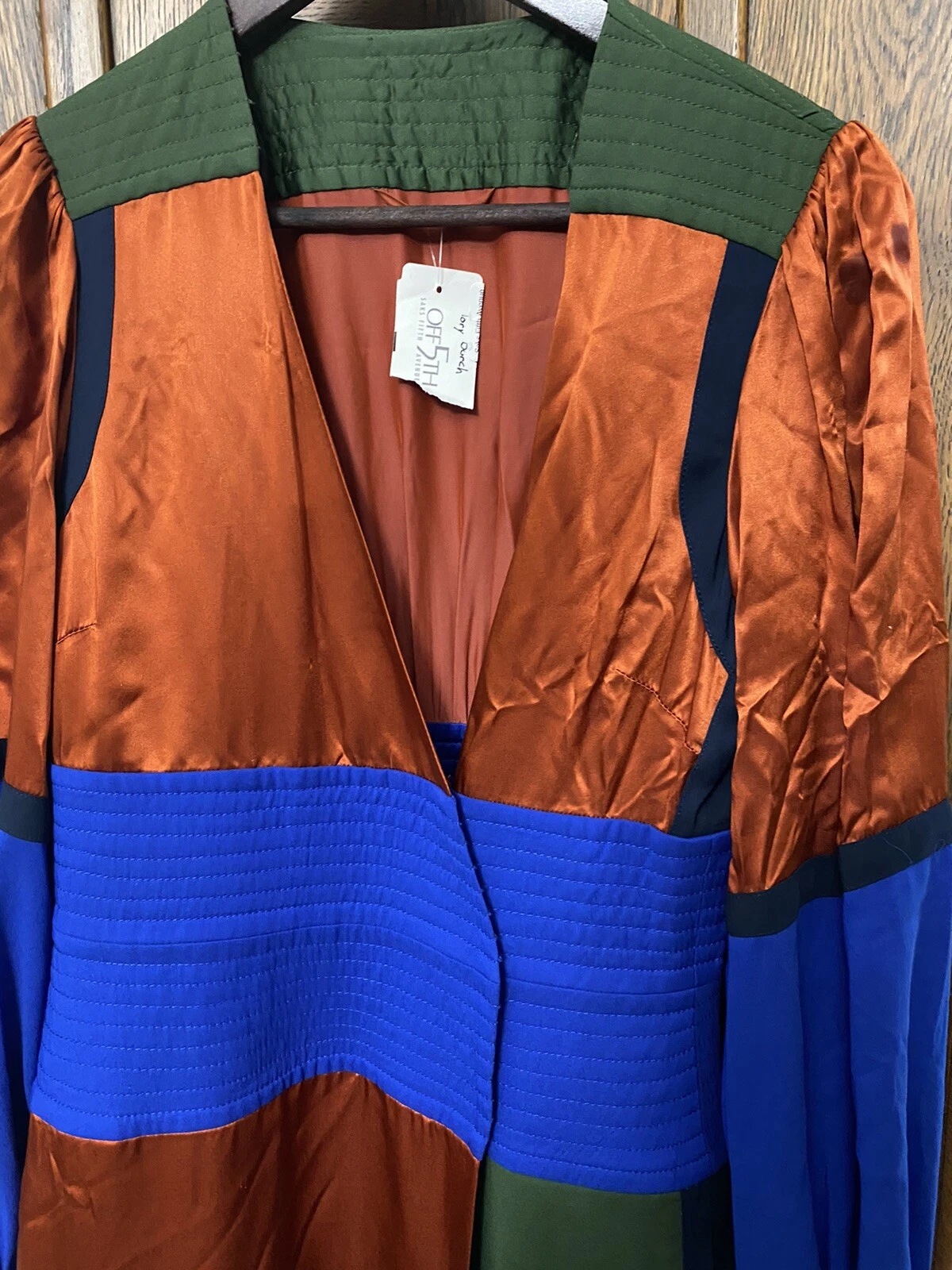 Abito avvolgente Tory Burch multicolore colorblock seta raso manica lunga leggi descrizione