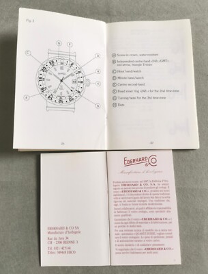 Eberhard & Co. Vintage Kit Warranty and Booklet for Flymatic Diascope 42017 NOS
