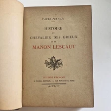 L'abbé prévost - Histoire du chevalier des grieux et de Manon Lescaut - 1923