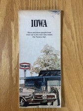 Texaco Map Iowa Des Moines Cedar Rapids Davenport 1972 Gas Oil Advertising