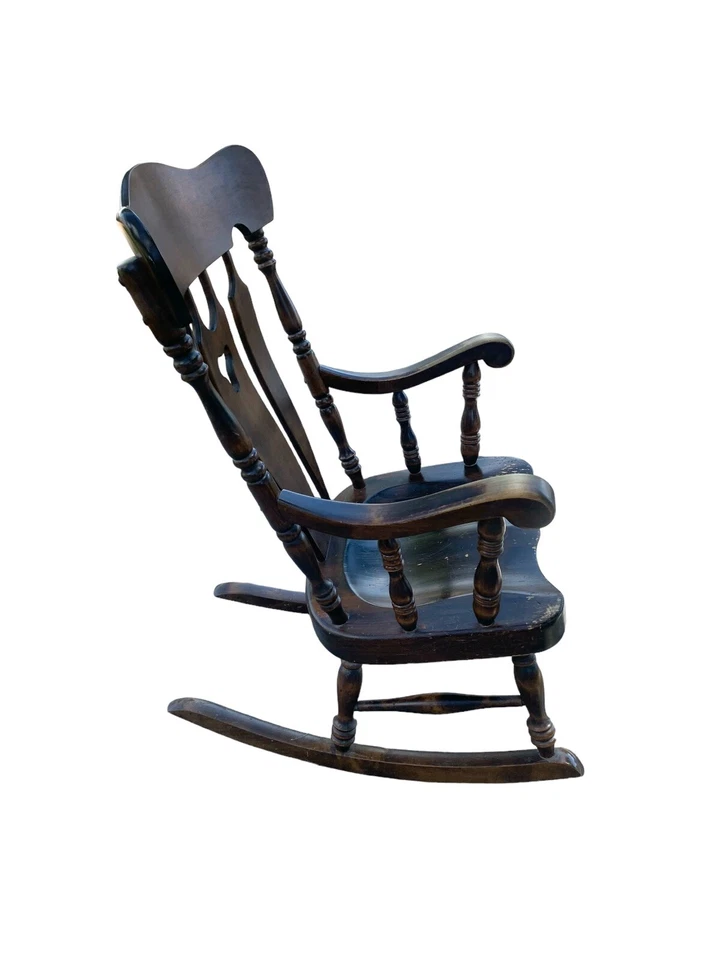 "Mecedora antigua estilo colonial de caoba S. Bent & Brothers aprox 44"" LEER Foto 3 de 4