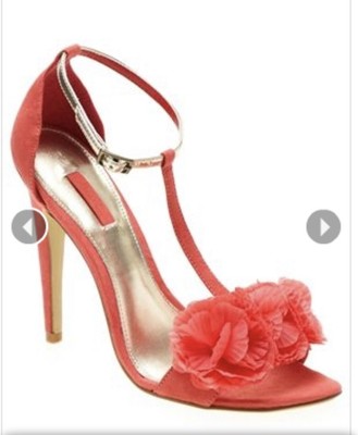 coral ankle strap heels