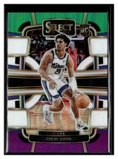 2023-24 Panini Select #83 Colby Jones Green White Purple RC Kings
