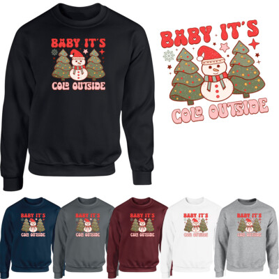 Weihnachten Schneemann Baby Es ist kalt draußen Herren Sweatshirt Winter Urlaub Pullover