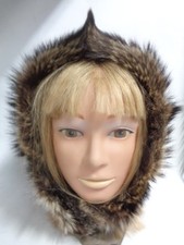 EXCELLENT RACCOON FUR HOOD HAT CAP CHILDREN CHILD