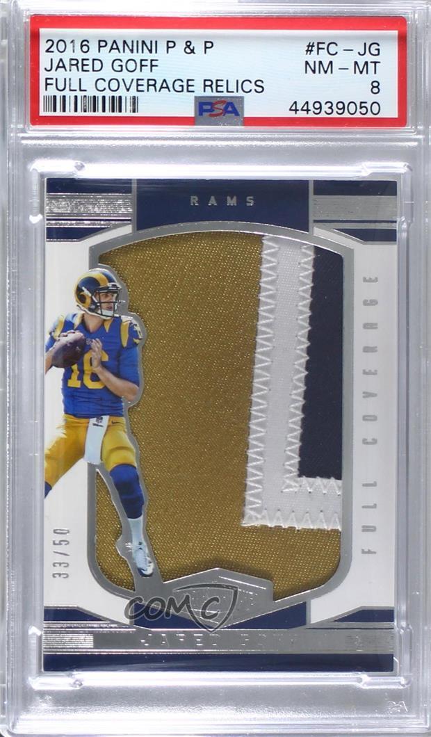 Jared Goff Panini Plates & Patches Full Coverage Relics #FCJG Base