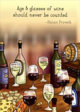 Wine And Cheese Funny Birthday Card - Greeting Card by Oatmeal Studios